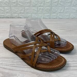 Circus by Sam Edelman Thong Sandals WMNS 9.5M Brown Strappy Slip On Flat Low Top
